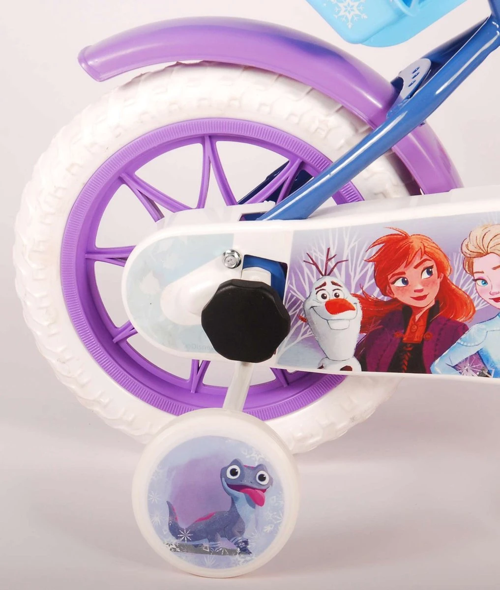 Volare Disney Frozen Kinderfiets - Meiden - 12 Inch - Blauw Paars - Doortrapsysteem - Afbeelding 12