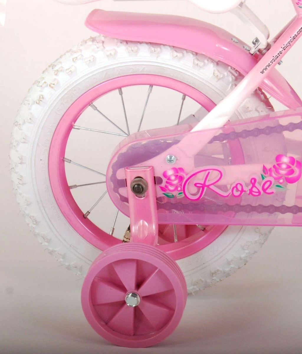 Volare Rose Kinderfiets - 12 Inch - Meisjes - Roze/wit - 95% Afgemonteerd - Afbeelding 10