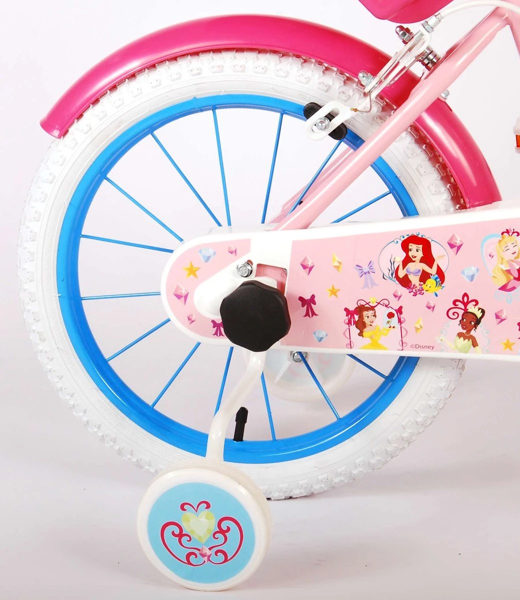 Volare Disney Princess Kinderfiets - Meisjes - 16 Inch - Roze Blauw - Twee Handremmen - Afbeelding 14