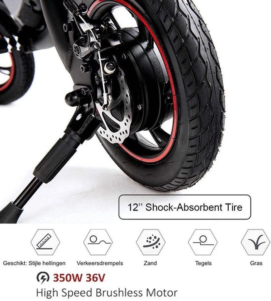 Windgoo B3 Mini-scooter - Opvouwbare Fiets - Zwart - Afbeelding 6