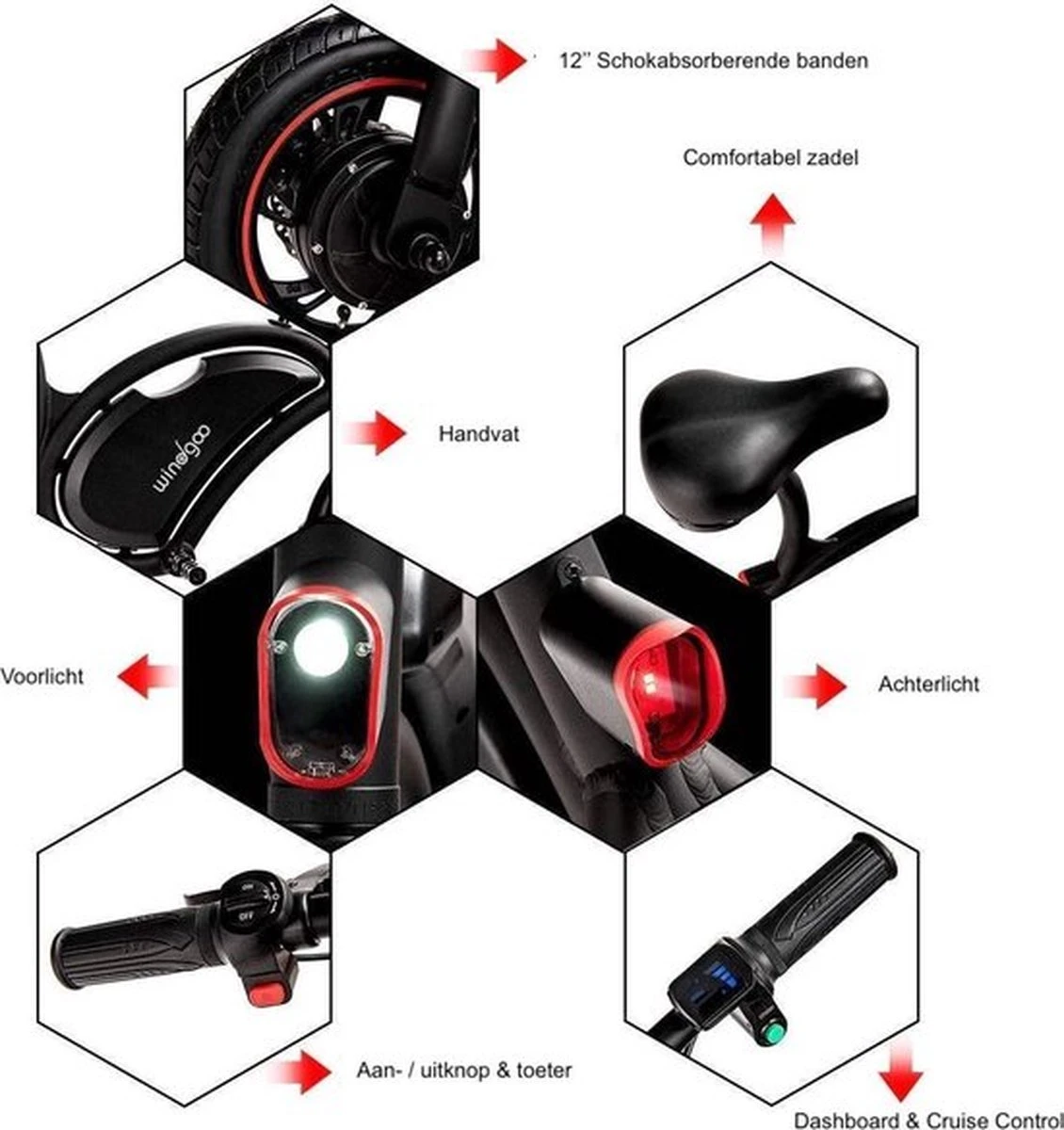 Windgoo B3 Mini-scooter - Opvouwbare Fiets - Zwart - Afbeelding 7