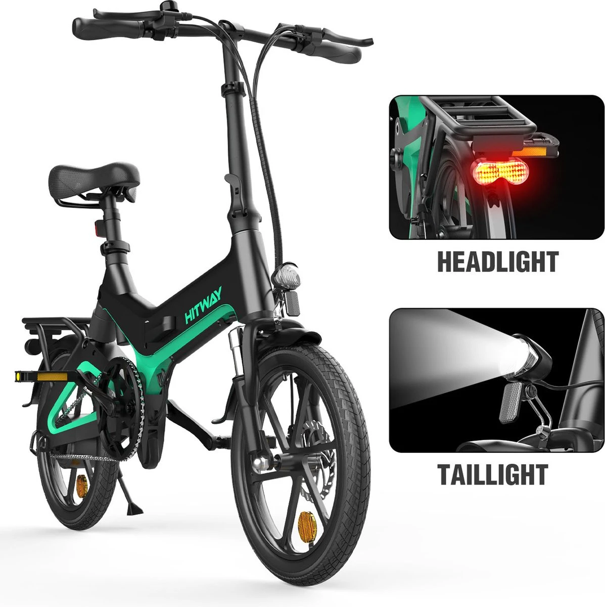 HITWAY Elektrische Fiets - Opvouwbare E-bike - 16 Inch-250W-2023 Model - Afbeelding 9