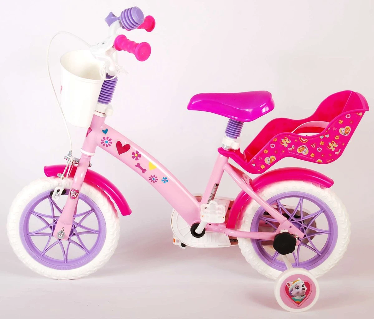Volare Paw Patrol Kinderfiets - Meiden - 12 Inch - Roze - Doortrapper - Afbeelding 14