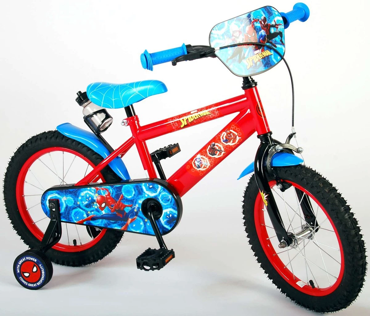 Marvel Spider-Man Kinderfiets - Jongens - 16 Inch - Blauw/Rood - Afbeelding 11