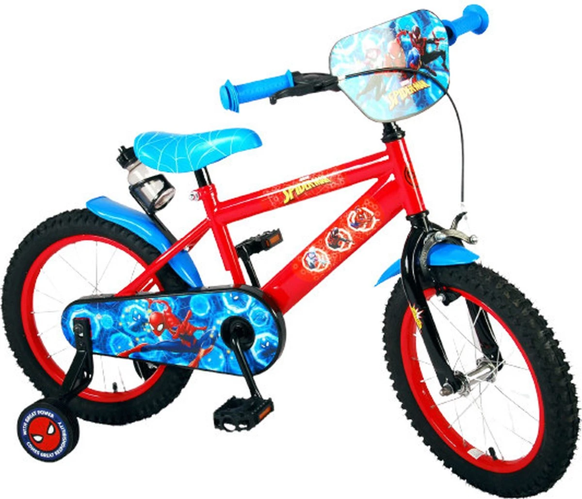 Marvel Spider-Man Kinderfiets - Jongens - 16 Inch - Blauw/Rood - Afbeelding 12