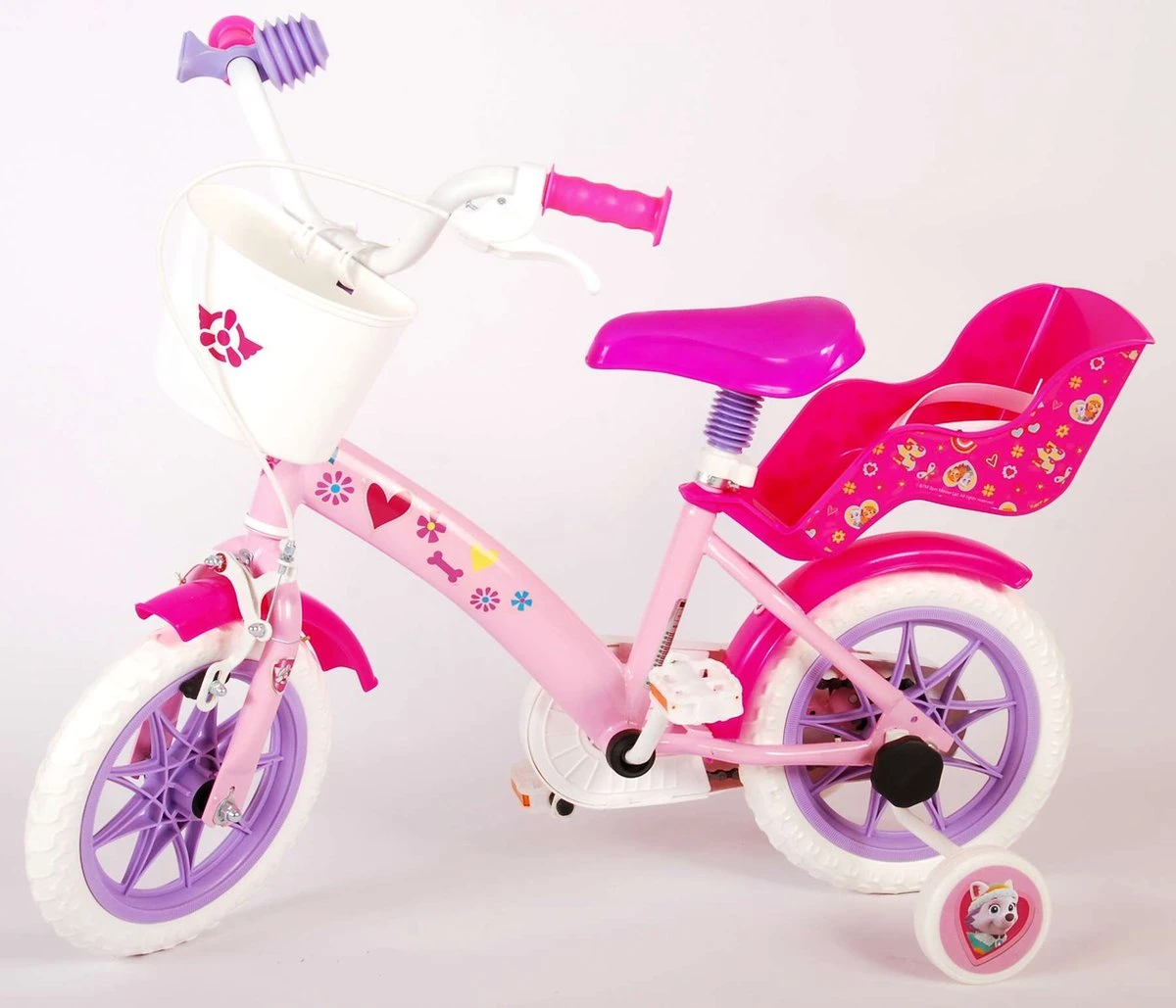 Volare Paw Patrol Kinderfiets - Meiden - 12 Inch - Roze - Doortrapper - Afbeelding 13