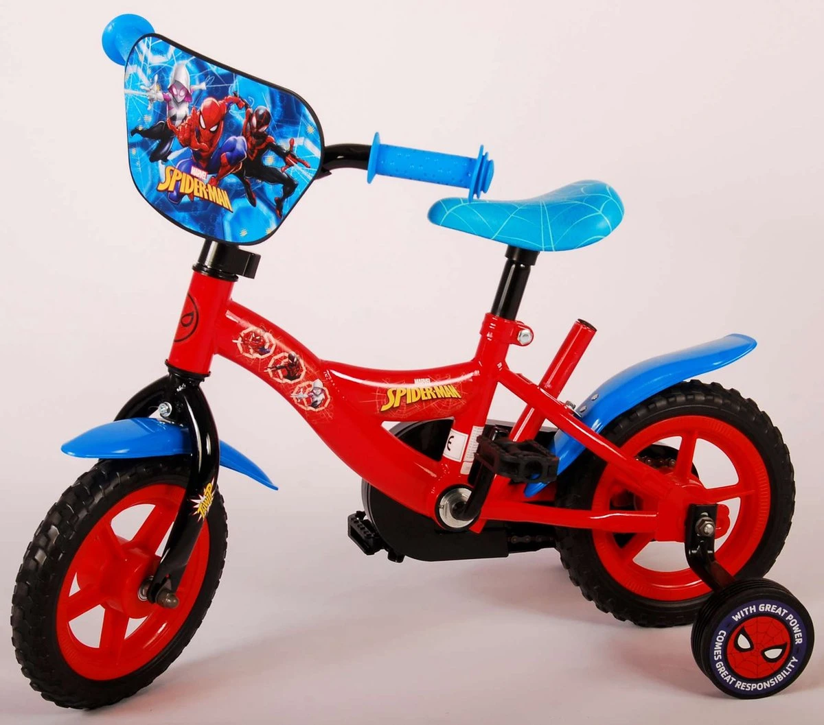 Marvel Spider-Man Kinderfiets - Jongens - 10 Inch - Rood/Blauw - Doortrapper - Afbeelding 7