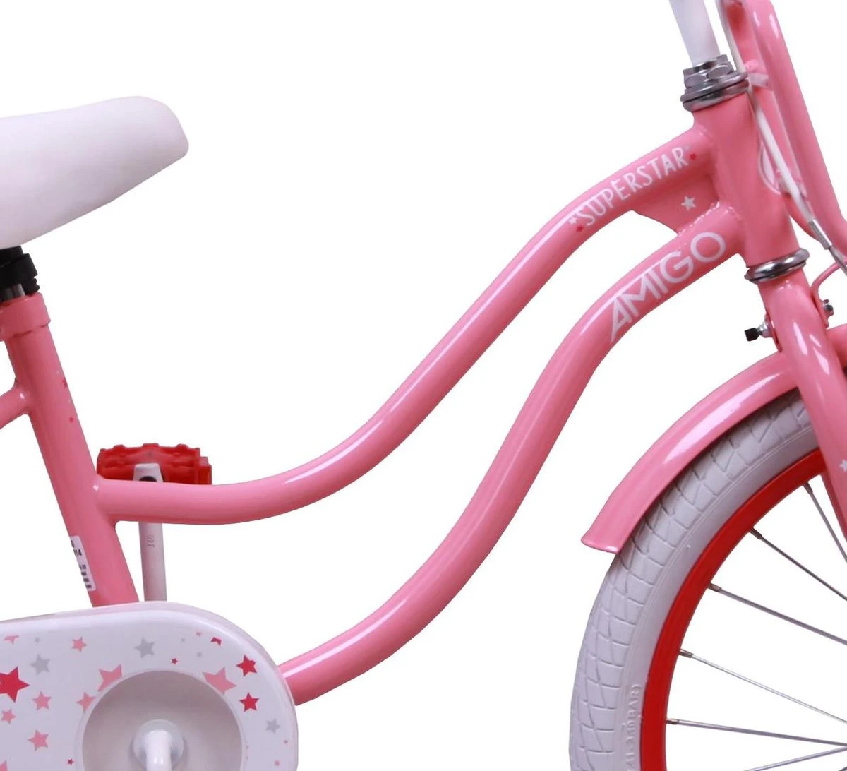 Amigo Superstar Meisjesfiets - Kinderfiets 20 Inch - Roze - Afbeelding 2