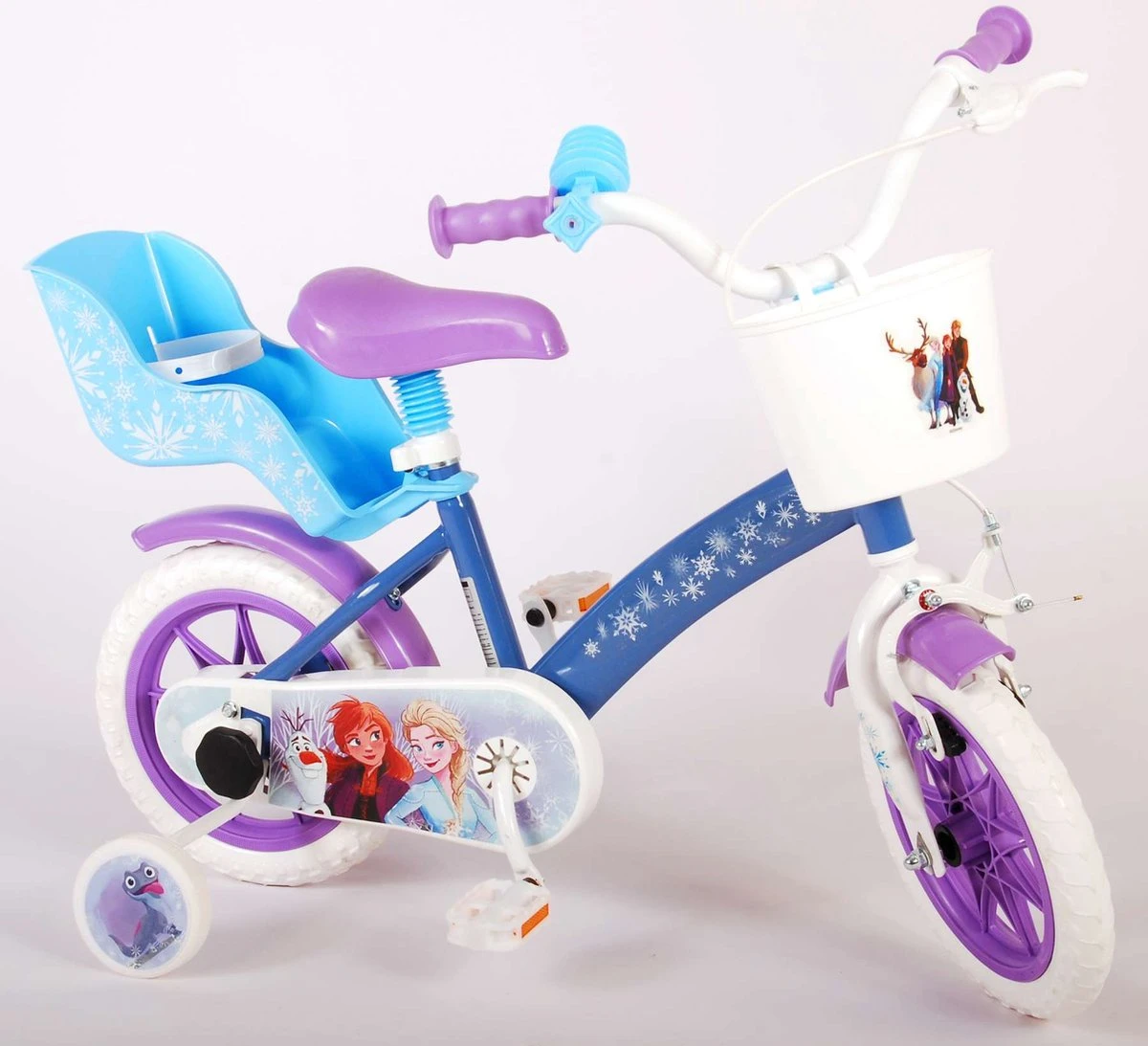 Volare Disney Frozen Kinderfiets - Meiden - 12 Inch - Blauw Paars - Doortrapsysteem - Afbeelding 14