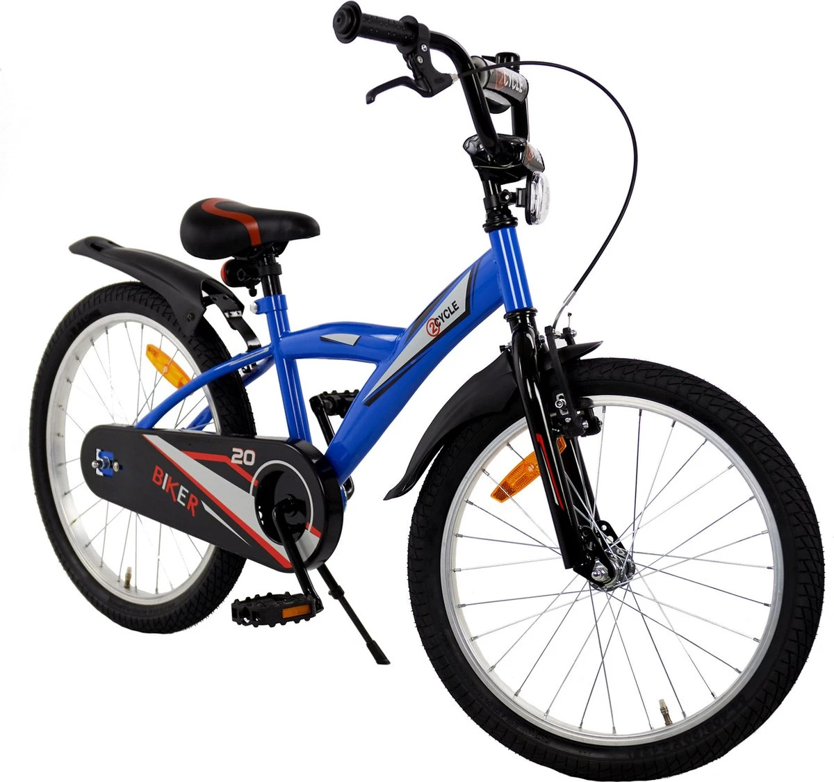 2Cycle Biker Kinderfiets - 20 Inch - Blauw - Jongensfiets - Afbeelding 3