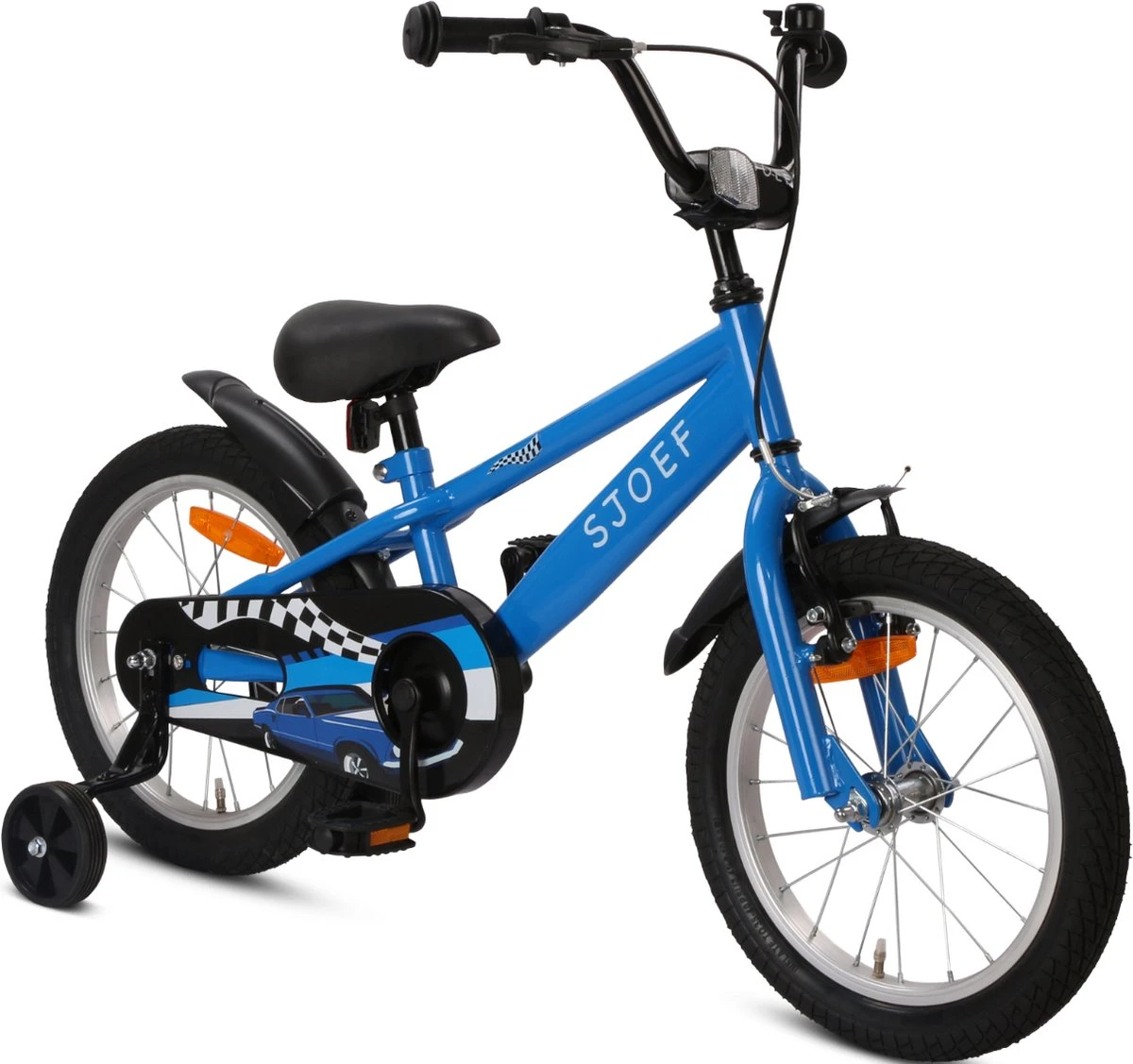 SJOEF Race Jongensfiets 16 Inch - Blauw - Afbeelding 2