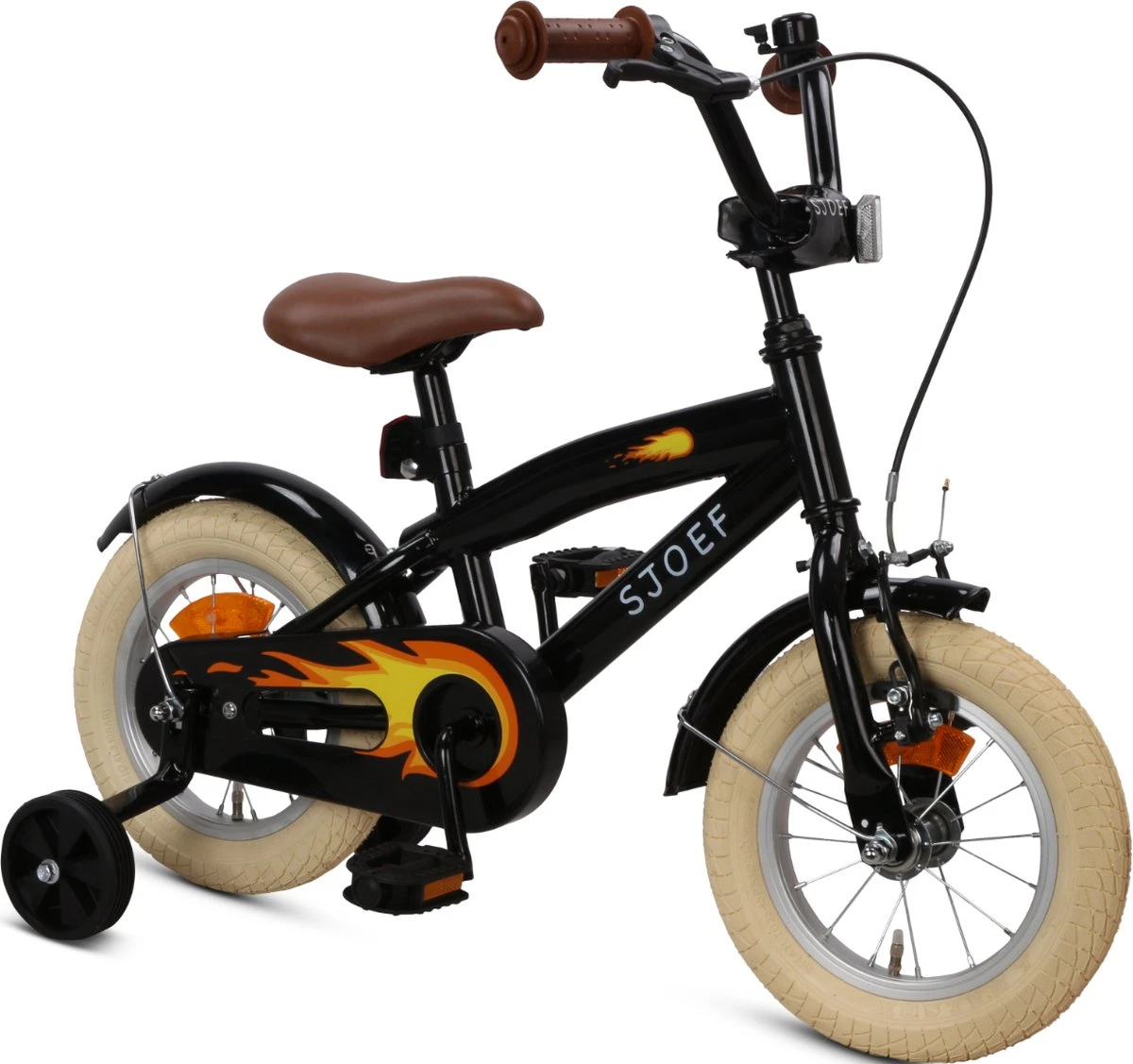 SJOEF Cruise Jongensfiets 12 Inch - Zwart - Afbeelding 2