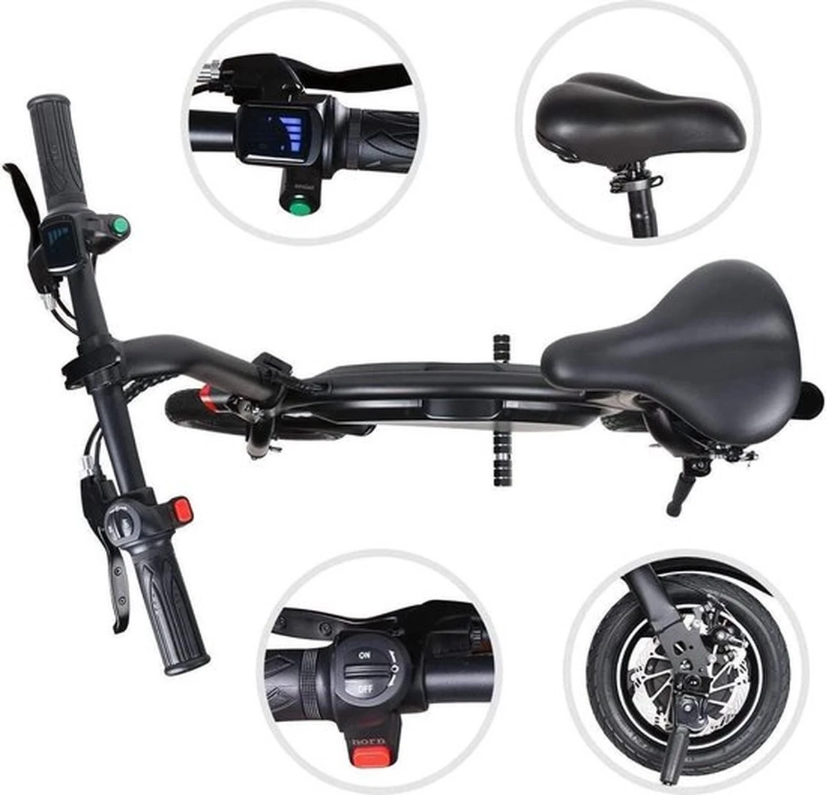 Windgoo B3 Mini-scooter - Opvouwbare Fiets - Zwart - Afbeelding 2
