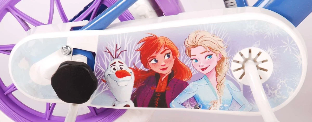 Volare Disney Frozen Kinderfiets - Meiden - 12 Inch - Blauw Paars - Doortrapsysteem - Afbeelding 2