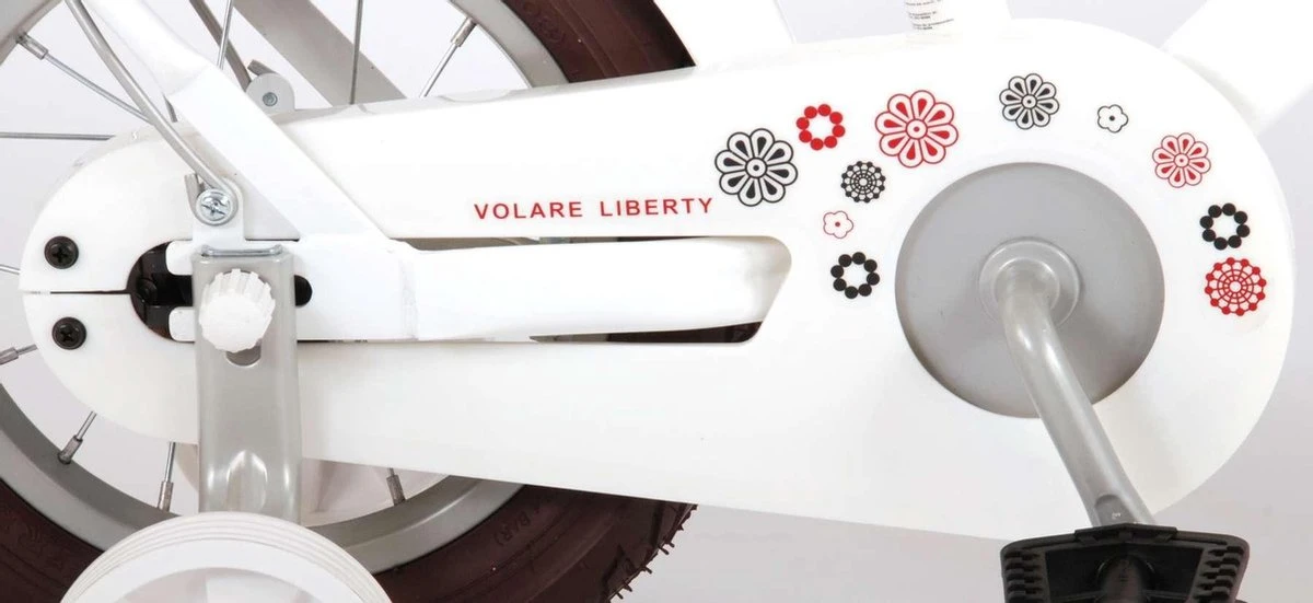 Volare Liberty Kinderfiets - Meisjes - 12 Inch - Wit - 95% Afgemonteerd - Afbeelding 4