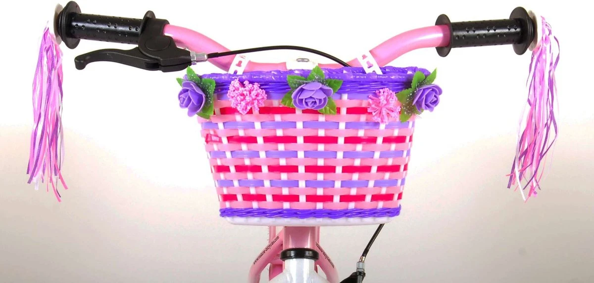 Volare Rose Kinderfiets - 12 Inch - Meisjes - Roze/wit - 95% Afgemonteerd - Afbeelding 8