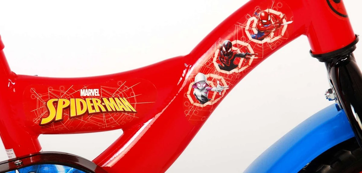 Marvel Spider-Man Kinderfiets - Jongens - 10 Inch - Rood/Blauw - Doortrapper - Afbeelding 10