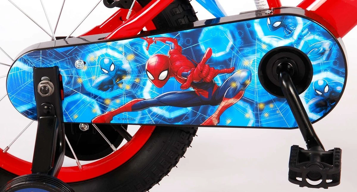 Spider-Man Kinderfiets - Jongens - 14 Inch - Rood/Blauw - Twee Handremmen - Afbeelding 5