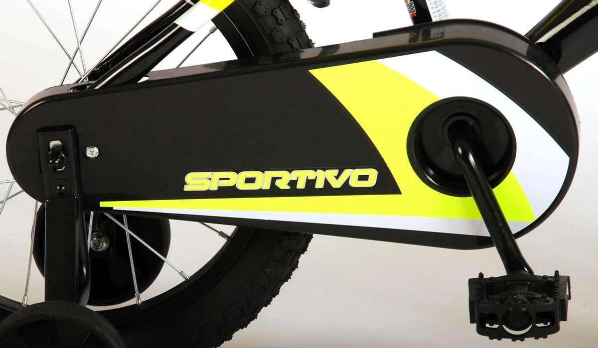 Volare Sportivo Kinderfiets - Jongens - 16 Inch - Neon Geel Zwart - 95% Afgemonteerd - Afbeelding 5