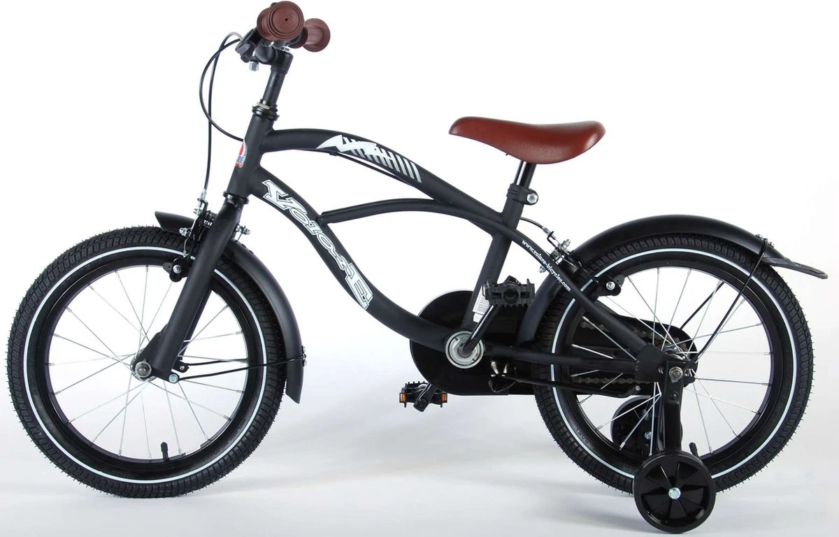 Volare Black Cruiser Kinderfiets - Jongens - 16 Inch - Zwart - 2 Handremmen - Afbeelding 8