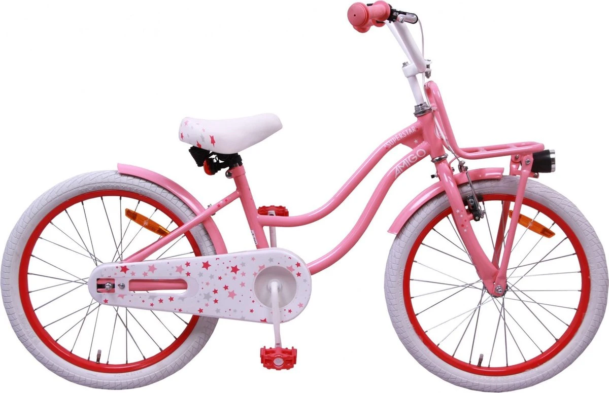 Amigo Superstar Meisjesfiets - Kinderfiets 20 Inch - Roze