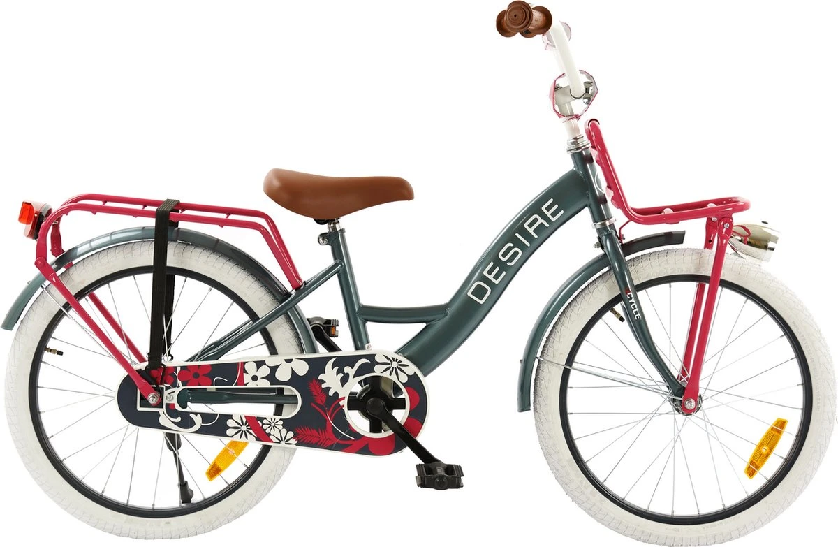 2Cycle Desire Kinderfiets - 20 Inch - Voordrager -Grijs-Roze - Meisjesfiets - Afbeelding 4
