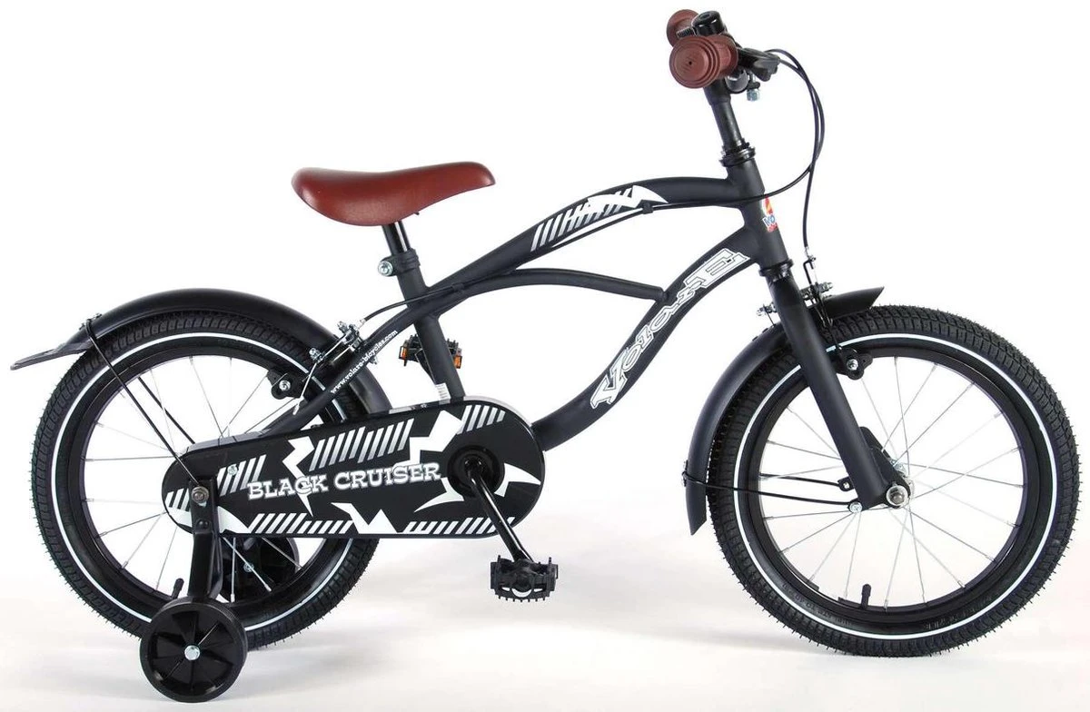 Volare Black Cruiser Kinderfiets - Jongens - 16 Inch - Zwart - 2 Handremmen