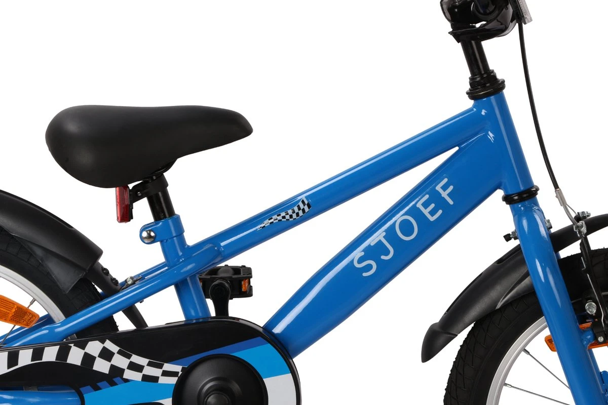 SJOEF Race Jongensfiets 14 Inch - Blauw - Afbeelding 3