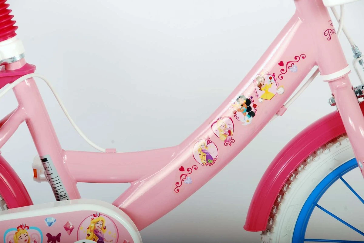 Volare Disney Princess Kinderfiets - Meisjes - 14 Inch - Roze - Twee Handremmen - Afbeelding 8