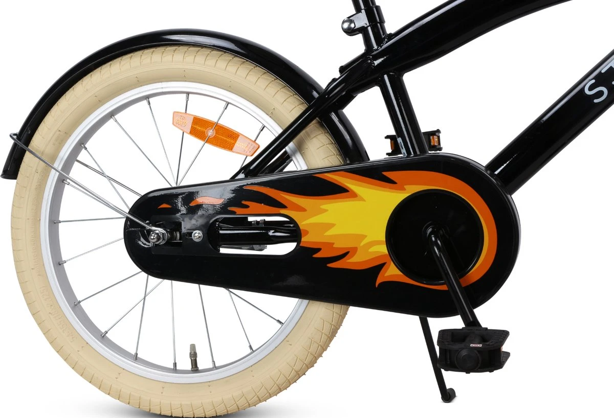 SJOEF Cruise Jongensfiets 18 Inch - Zwart - Afbeelding 7