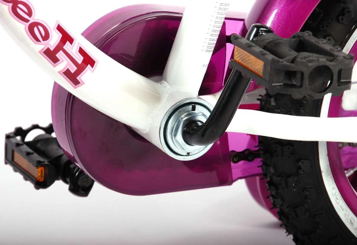 Volare Heart Cruiser Kinderfiets - Meisjes - 12 Inch - Wit Paars - Afbeelding 11