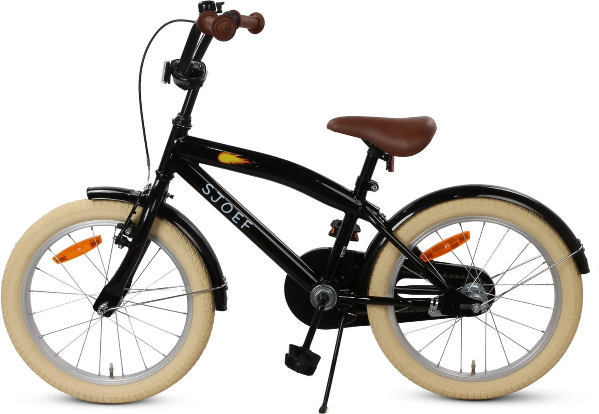 SJOEF Cruise Jongensfiets 18 Inch - Zwart - Afbeelding 5