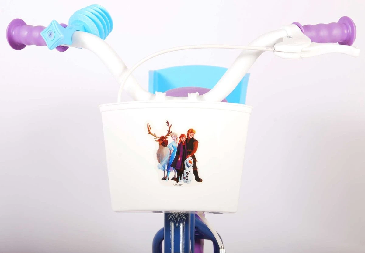 Volare Disney Frozen Kinderfiets - Meiden - 12 Inch - Blauw Paars - Doortrapsysteem - Afbeelding 13