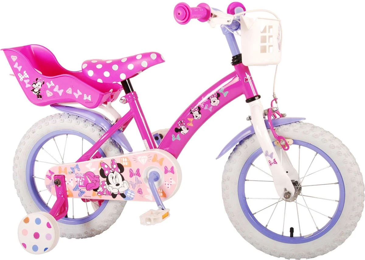Volare Disney Minnie Cutest Ever! - Kinderfiets - Meisjes - 14 Inch - Roze - Afbeelding 2