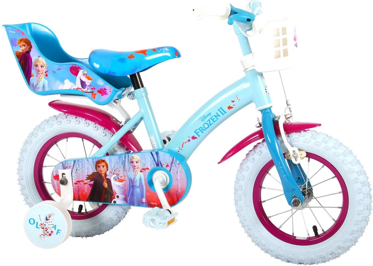 Volare Disney Frozen 2 Kinderfiets - Meisjes - 12 Inch - Blauw/Paars - Afbeelding 2