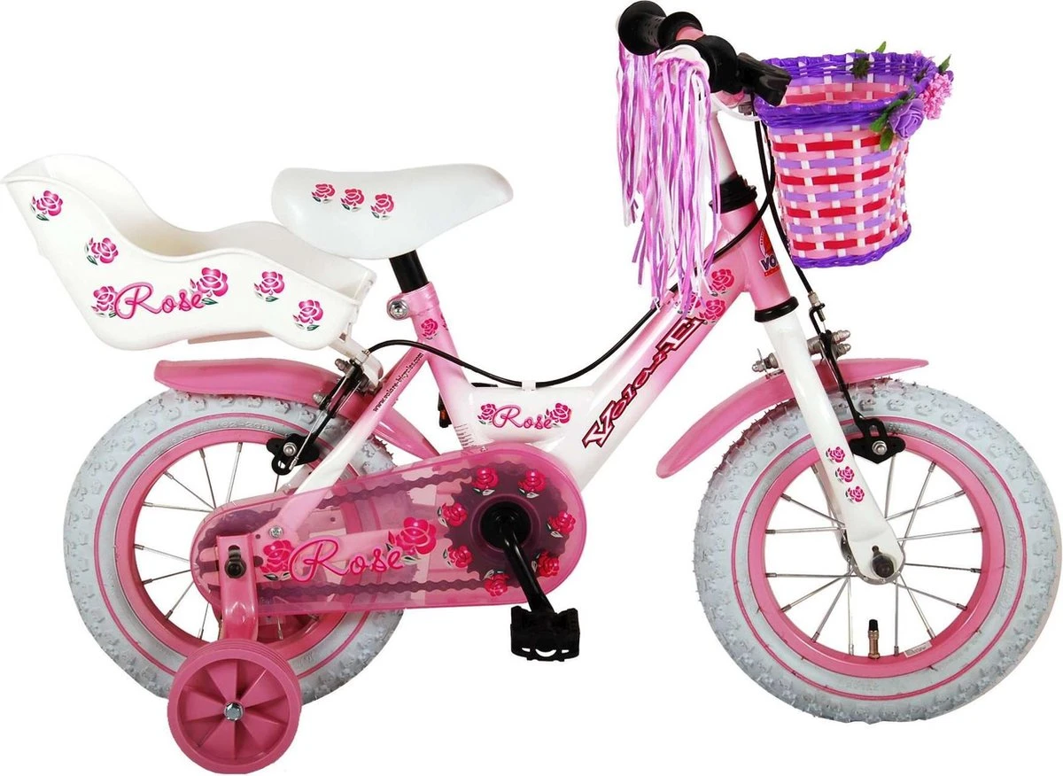 Volare Rose Kinderfiets - Meisjes - 12 Inch - Roze - 2 Handremmen - Afbeelding 10
