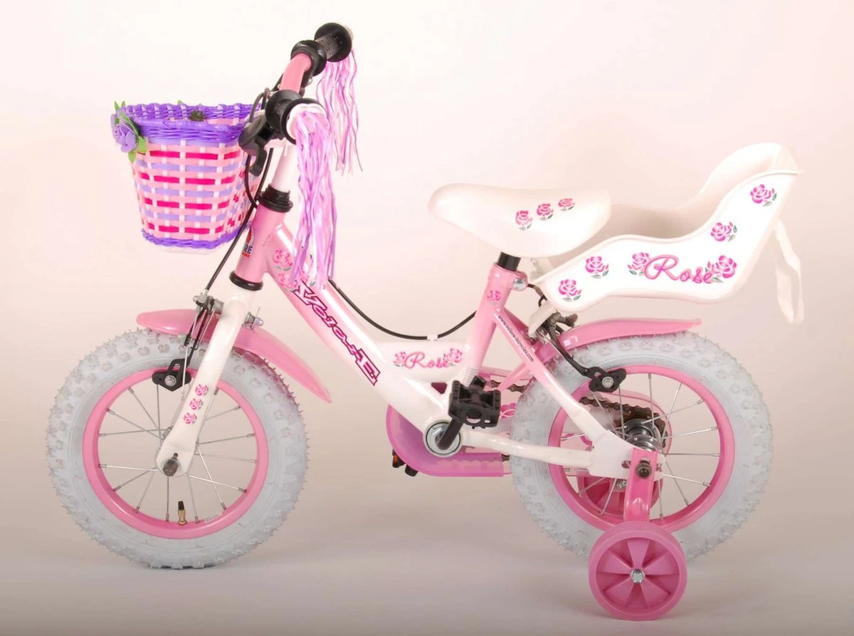 Volare Rose Kinderfiets - Meisjes - 12 Inch - Roze - 2 Handremmen - Afbeelding 5