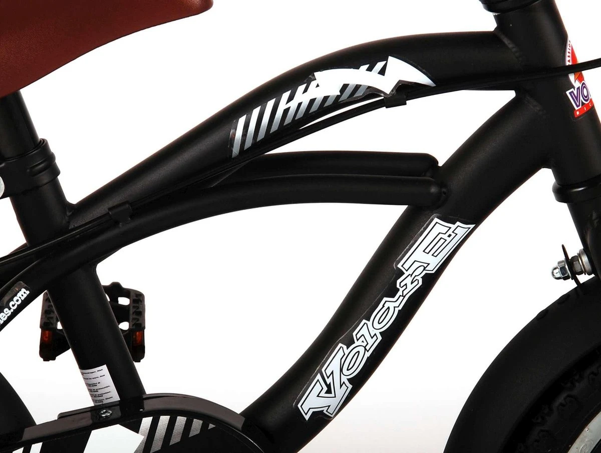 Volare Black Cruiser Kinderfiets - Jongens - 12 Inch - Zwart - 2 Handremmen - Afbeelding 13