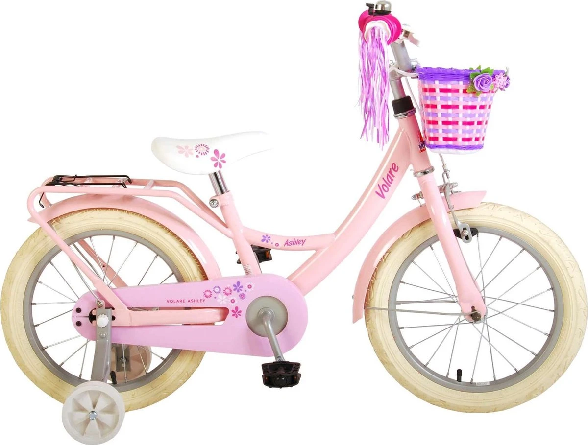 Volare Ashley Kinderfiets - Meisjes - 16 Inch - Roze - 95% Afgemonteerd