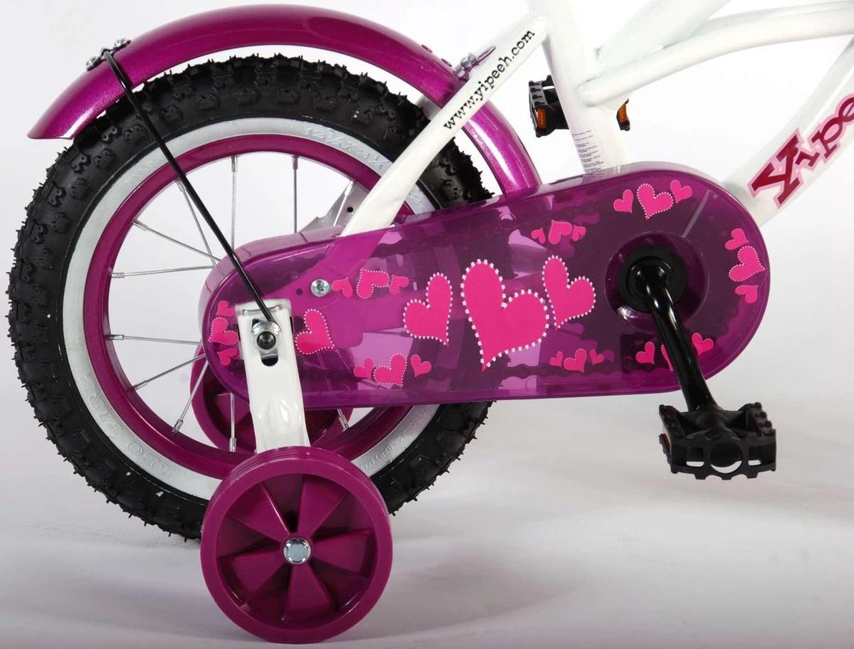 Volare Heart Cruiser Kinderfiets - Meisjes - 12 Inch - Wit Paars - Afbeelding 5