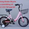 Kinderfiets -14 Inch Kinderfiets -vanaf 3-5 Jaar Jongens En Meisjes Fietsen -Terugtrap -Rem -Stabilisatoren（2 Zijwieltjes)-Mandje - Achterbank-de Bel-Roze