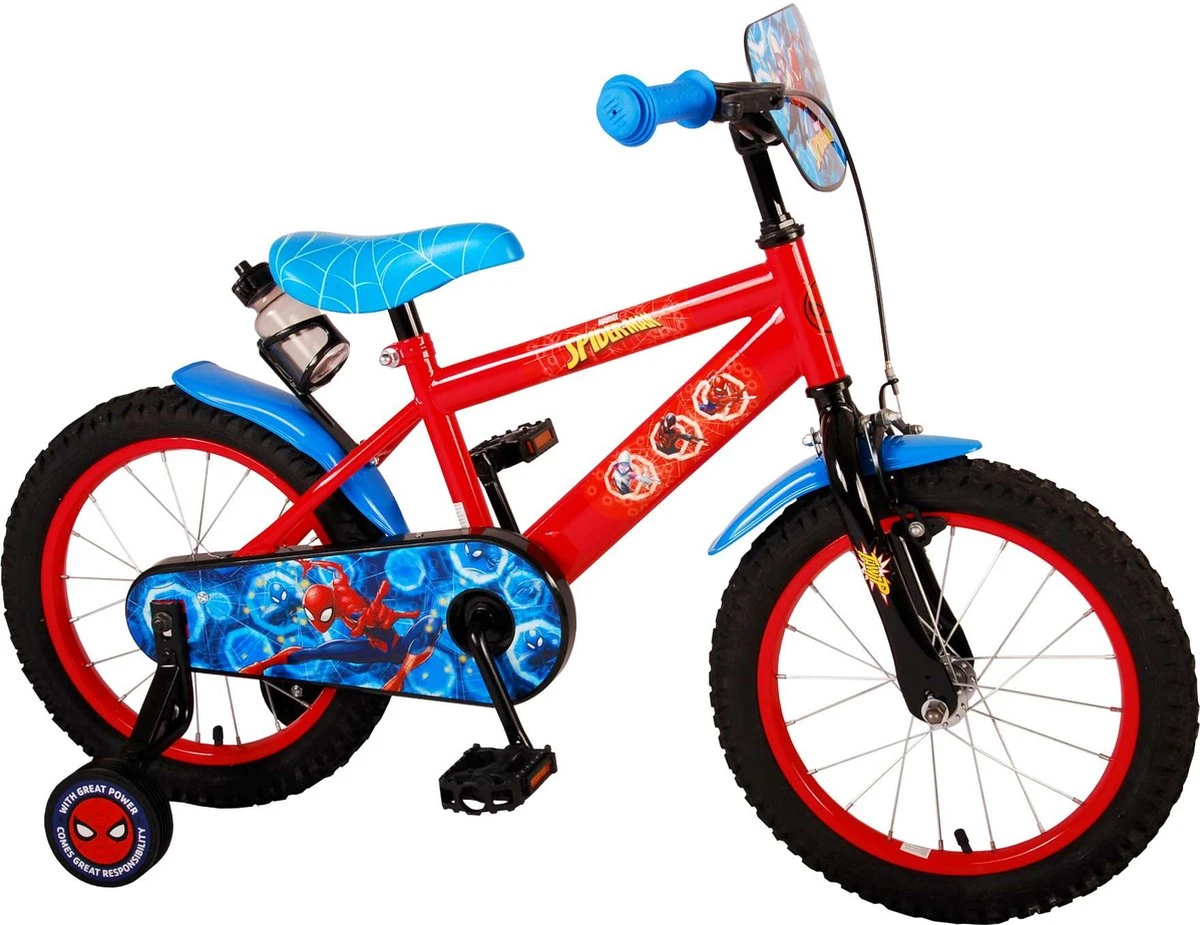 Marvel Spider-Man Kinderfiets - Jongens - 16 Inch - Blauw/Rood - Afbeelding 2