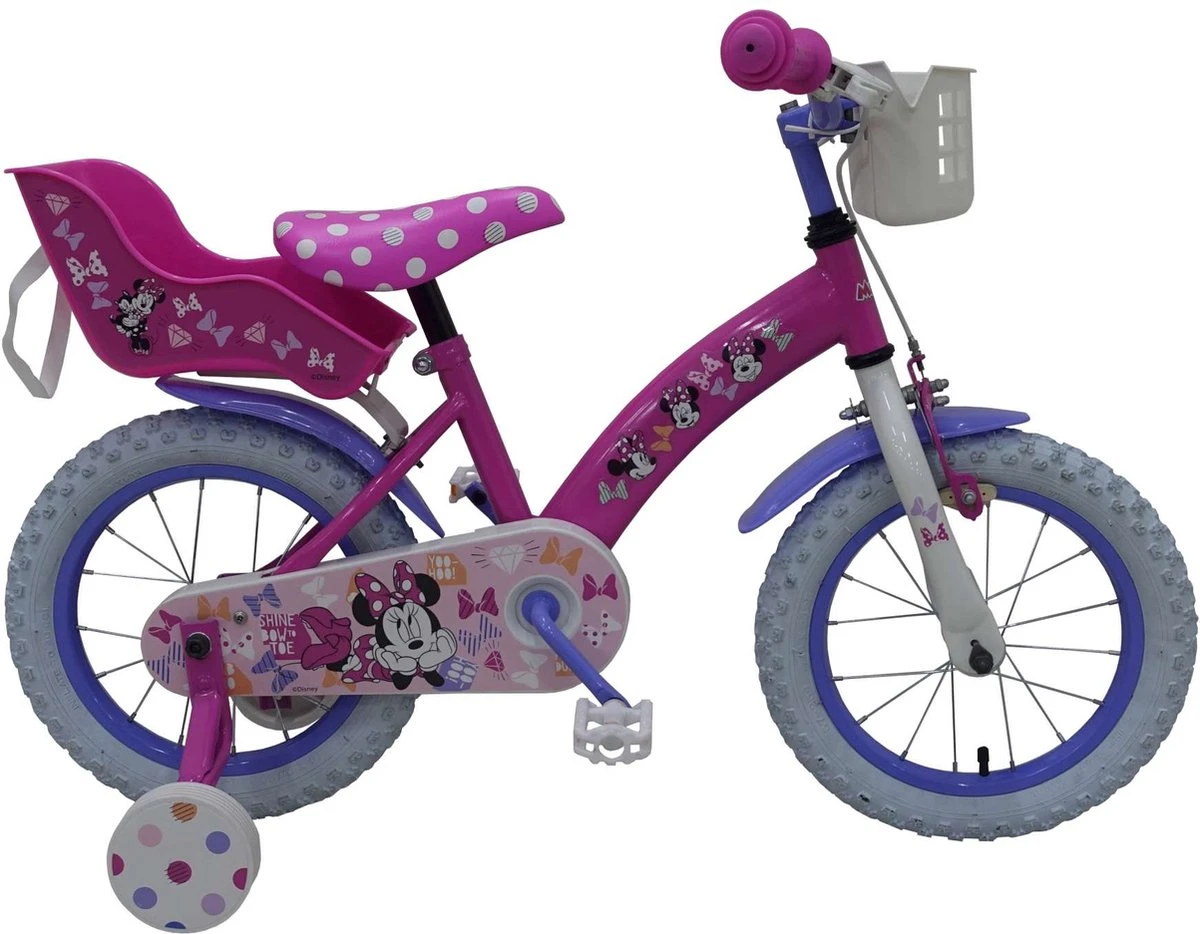 Volare Disney Minnie Cutest Ever! - Kinderfiets - Meisjes - 14 Inch - Roze - Afbeelding 4