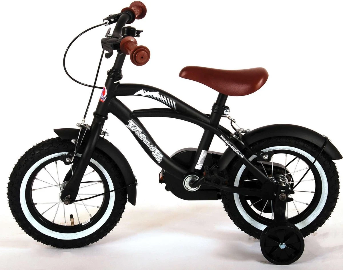 Volare Black Cruiser Kinderfiets - Jongens - 12 Inch - Zwart - 2 Handremmen - Afbeelding 11