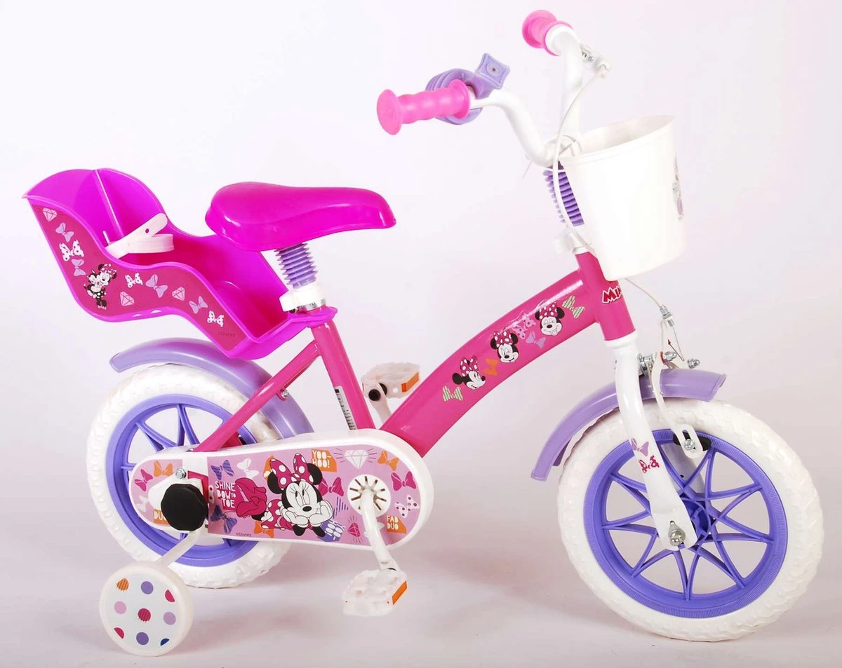 Disney Minnie Cutest Ever! Kinderfiets - Meiden - 12 Inch - Roze - Doortrapper - Afbeelding 13