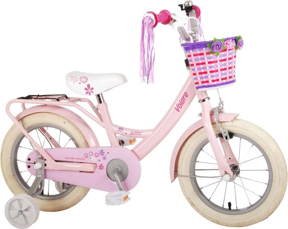 Volare Ashley Kinderfiets - Meisjes - 14 Inch - Roze - 95% Afgemonteerd - Afbeelding 2