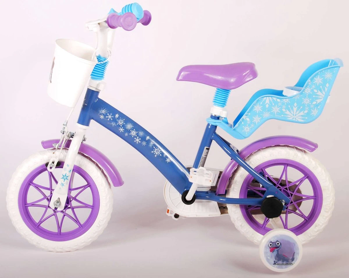 Volare Disney Frozen Kinderfiets - Meiden - 12 Inch - Blauw Paars - Doortrapsysteem - Afbeelding 9