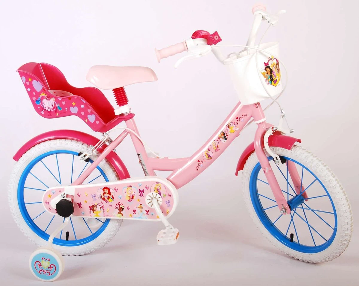 Volare Disney Princess Kinderfiets - Meisjes - 16 Inch - Roze Blauw - Twee Handremmen - Afbeelding 16