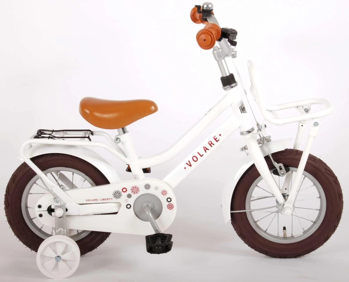 Volare Liberty Kinderfiets - Meisjes - 12 Inch - Wit - 95% Afgemonteerd - Afbeelding 14