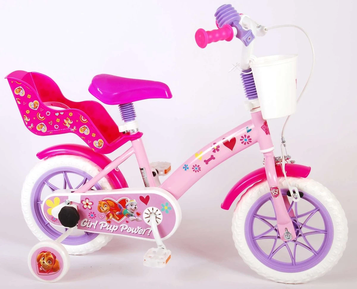 Volare Paw Patrol Kinderfiets - Meiden - 12 Inch - Roze - Doortrapper - Afbeelding 4